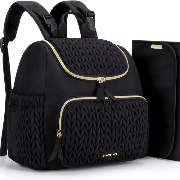 Mommore Other - mommore Diaper Bag Backpack, Stylish Travel Baby Bag - (S-Black, Small-17L)
